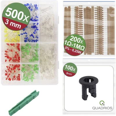 Afbeelding van Quadrios 24O195 LED assortiment Rood, Groen, Geel, Blauw, Wit 20 mA 3 V