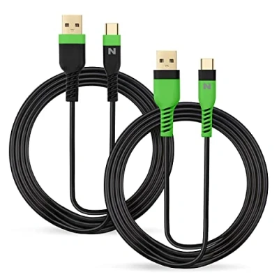 Afbeelding van NiTHO USB C kabel, 2 stuks, 4 m, snellaadkabel type voor Xbox Series X/S, PlayStation 5 en apparaten, A naar kabel smartphone, tablets, groen