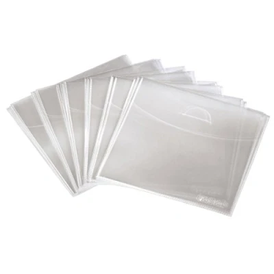 Image de Hama Pochettes en polypropylène pour CD/DVD, paquet de 75, Transparent