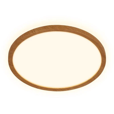 Afbeelding van Briloner Tava Wood LED plafondlamp 7450314 Indirect licht Vlak Houten toepassing Warm wit Ø29 x 3 cm look