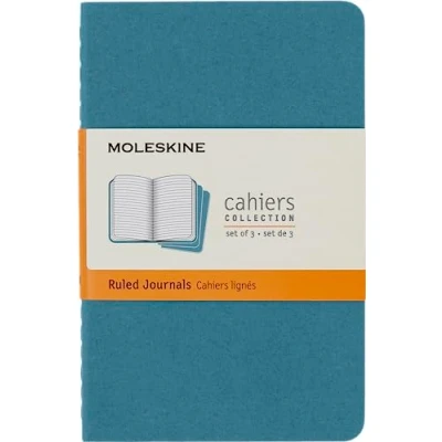 Afbeelding van Moleskine Cahier Journals Pocket Gelinieerd Blauw set van 3