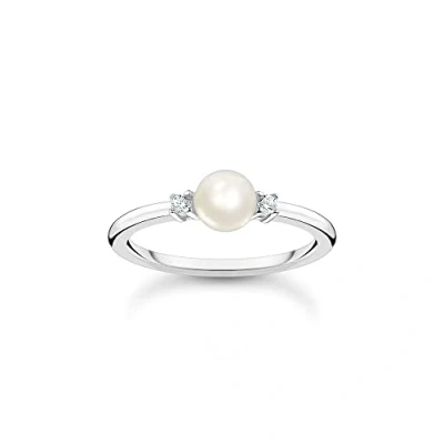 Afbeelding van Thomas Sabo Ring parel met stenen 925 Sterling zilver TR2370 167 14, zilver, Zirkonia