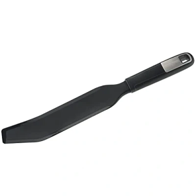 Afbeelding van Fackelmann 25781 Extra lange siliconen spatel, schraper, spatel voor keukenmachine, siliconen, kunststof, zwart, 33 cm