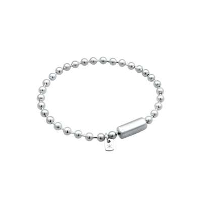 Afbeelding van Kuzzoi 0209431624 Herenarmband 925 Sterling zilver kogelketting (4 mm) met cilindrische sluiting voor heren, lengte 19 23 cm, 0209431624,