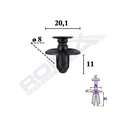 Afbeelding van ROMIX C70620 Clip, sier /beschermingslijst CITROËN: C Crosser Off Road