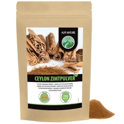 Afbeelding van Ceylon kaneel (250 g), kaneelpoeder, 100% natuurlijk product, gedroogde en zacht gemalen kaneel, zonder toevoegingen, veganistisch