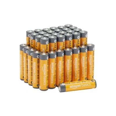 Image de Amazon Basics Lot de 36 piles alcalines AAA puissantes 1,5 V (l&#039;apparence peut varier) Gris
