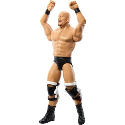 Afbeelding van Mattel 15,2 cm WWE actiefiguur uit Stone Cold Steve Austin collectie met 10 gewrichtspunten en realistische look