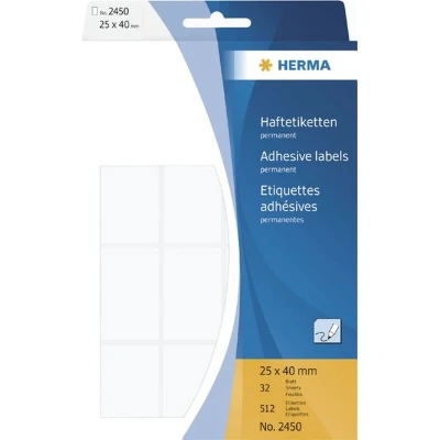 Afbeelding van Etiket HERMA 2450 25x40mm wit 512stuks