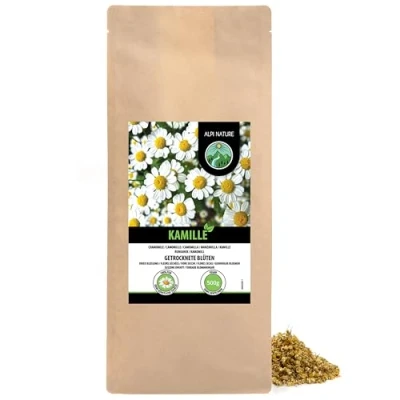 Afbeelding van Infusie van kamillebloemen (500 g), thee met kamillebloemen, zacht gedroogd, 100% zuiver en natuurlijk, kruidenthee