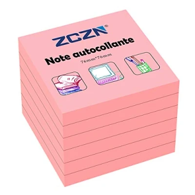 Afbeelding van ZCZN 6 blokken à 80 vellen zelfklevend 76 x mm roze