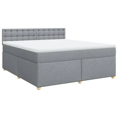 Afbeelding van vidaXL Boxspring met matras stof lichtgrijs 180x200 cm