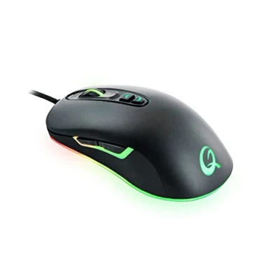 Afbeelding van QPAD DX80 Gaming muis USB Optisch Zwart, RGB 7 Toetsen 1000 dpi, 1600 2400 3200 5000 8000 dpi Verlicht