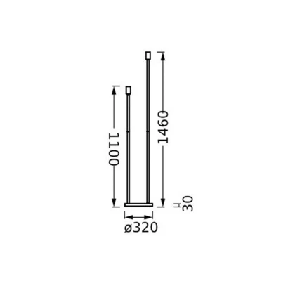 Afbeelding van LEDVANCE vloerlamp Decor Stick 2 lamps, hoogte 146cm, donkergrijs