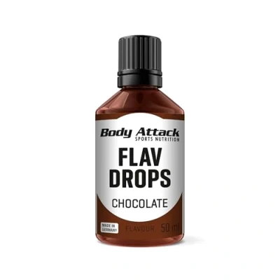 Afbeelding van Body Attack Flav Drops 50 ml Chocolade Aromatische druppels voor levensmiddelen Suikervrij Calorievrij Veganistisch Duitse kwaliteit