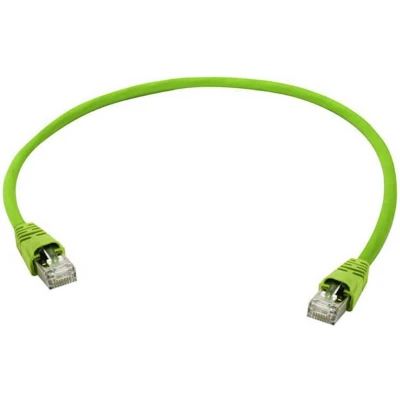 Afbeelding van Telegärtner L00005A0055 RJ45 Netwerkkabel, patchkabel CAT 6A S/FTP 10.00 m Groen Vlambestendig, Snagless, Pair afscherming, Afgeschermd (dubbel), UL