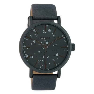 Afbeelding van OOZOO Timepieces donkergrijze horloge met leren band C10413
