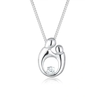 Afbeelding van DIAMORE Halsketting moeder kind elegant diamant (0.03 ct.) 925 zilver