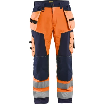 Afbeelding van Blaklader Werkbroek softshell High Vis 1567 2517 Oranje/Marineblauw C52