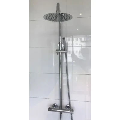 Afbeelding van Blusani Stilo douchecombinatie met regendouche chroom BS122100