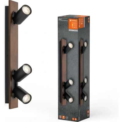 Afbeelding van LEDVANCE LED plafondspot Mercury GU10, 3 lamps, hout/zwart