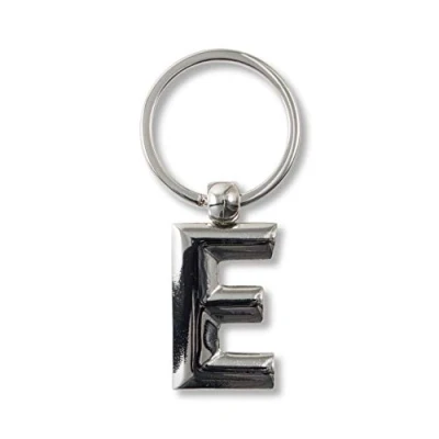 Afbeelding van If Metalen sleutelhanger met gepersonaliseerde alfabetletters, 7 cm, zilver, E, zilver., E