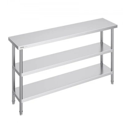 Image de VEVOR Table de Travail en Inox Préparation 35,6x152,4 cm pour Cuisine
