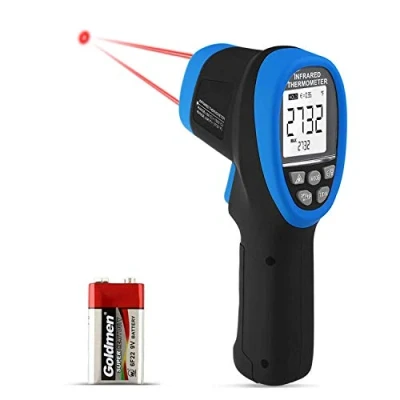 Afbeelding van infraroodthermometer, hoge temperatuur, BT 1500 D:S = 30:1, contactloze 50 C C, pistool voor thermometer, industrie, HVAC, oven, smeedkeuken, batterij inbegrepen