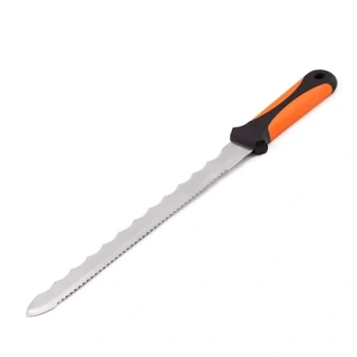 Afbeelding van MIVOS Professioneel isolatiemes met dubbel scherp lemmet van roestvrij staal 280 mm, mineraalwolmes gekarteld 28 cm en handgreep twee materialen