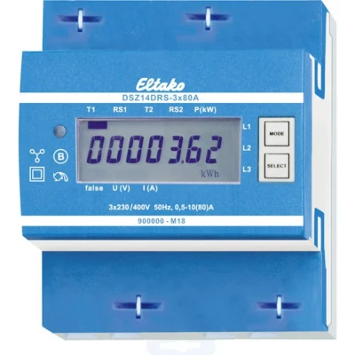Afbeelding van Eltako DSZ14DRS 3x80A MID kWh meter 3 fasen Digitaal 80 A Conform MID: Ja 1 stuk(s)
