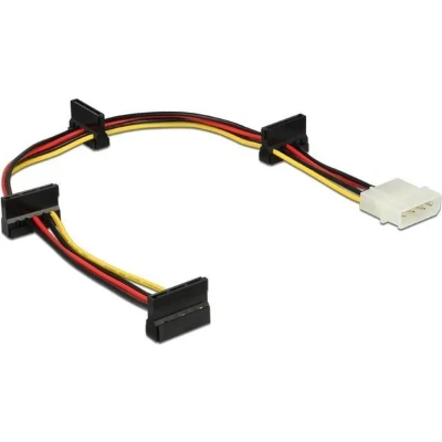Afbeelding van Molex (m) 4x SATA (v) splitter met verticale kabeldoorvoer 0,40 meter