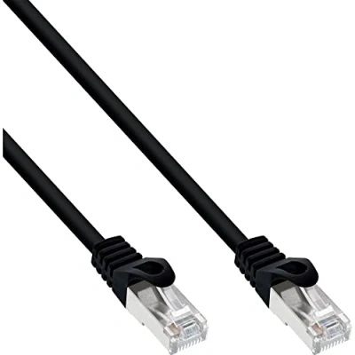 Image de InLine Cordon de raccordement RJ 45 (M) pour 50 cm SFTP CAT 5e moulé noir