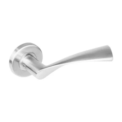 Afbeelding van Intersteel Deurklink RVS Vlinder op geveerde rozet met nokken Ø53x8 mm