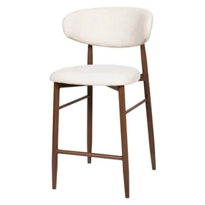 Afbeelding van Giga Meubel Barstoel Alexia Metaal/Stof Beige Zithoogte 65cm Set van 2