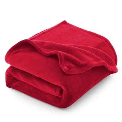Afbeelding van CozyLux Knuffeldeken, bankovertrek, 230 x 270 cm, voor 4 seizoenen, zacht, warm, licht, flanel, bank, bed, rood