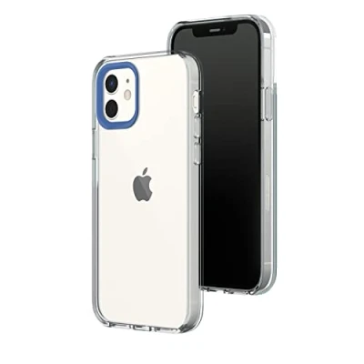 Afbeelding van RHINOSHIELD Clear Compatibel met [iPhone 12/12 Pro] Bestand tegen vergeling, hoge transparantie, aanpasbare transparante beschermhoes Contour fotolenzen, kobaltblauw