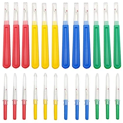 Afbeelding van Smavles Naaimachine, 24 delig, Seam Ripper snijmachine, groot, klein, met handgrepen van kunststof, kleurrijk, naaien, snijder, set voor knutselen