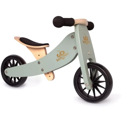 Afbeelding van Kinderfeets 2 in 1 houten loopfiets &amp; driewieler Tiny Tot Plus Silver Sage