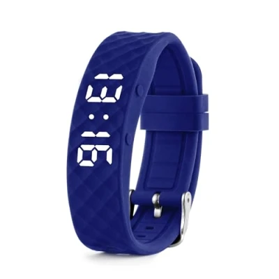 Afbeelding van TabTime Montre de Rappel d’Alarme vibrante (Instructions en français) jusqu&#039;à 10 alarmes personnelles ou rappels Pilule par Jour, Bleu, Grande, Classique, moderne