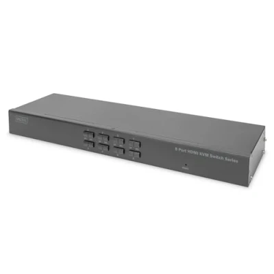 Image de DIGITUS Commutateur KVM HDMI 8 x port(s) 1 utilisateur local Montable sur rack