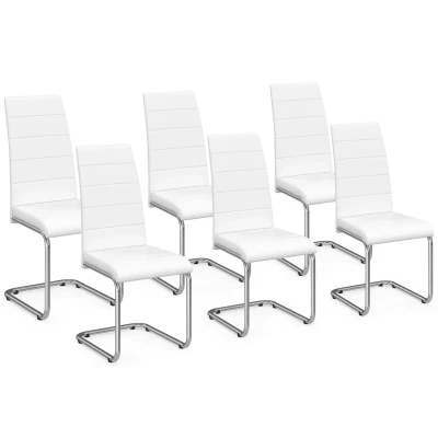 Image de Lot de 6 chaises MIA blanches pour salle à manger