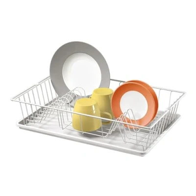 Image de Metaltex 32024514080 germatex egouttoir avec plateau métal blanc 48 x 31 11 cm