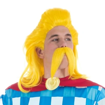 Afbeelding van Chaks Assurancetourix Asterix &amp; Obelix Pruik Snor, geel, één maat