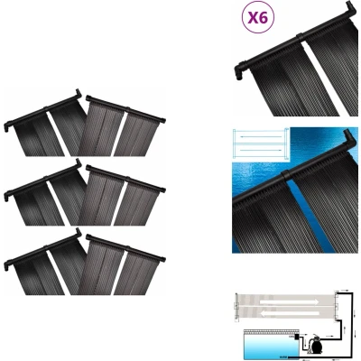 Afbeelding van Solarverwarmingspanelen voor zwembad 6 st 80x620 cm