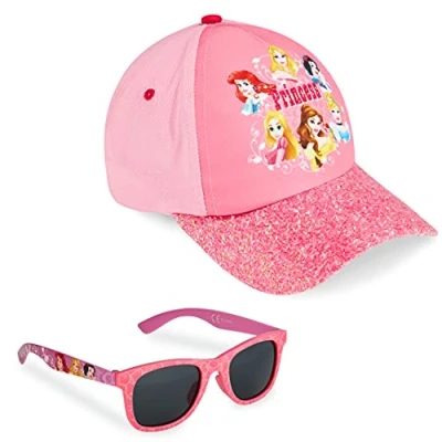 Afbeelding van Disney Princesse Casquette Fille &amp; Lunettes de Soleil Enfant, Chapeau Enfant Baseball Cap Visière Rose