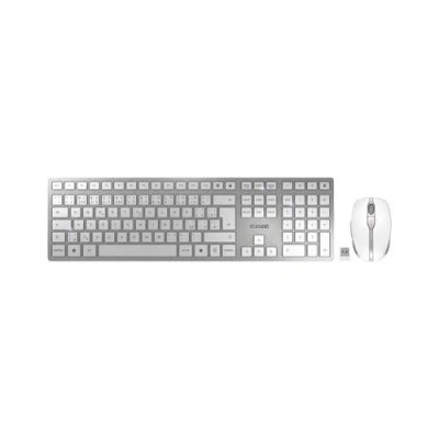 Image de CHERRY DW 9100 SLIM Ensemble clavier et souris sans fil 2.4 GHz, Bluetooth 4.2 Tchèque/Slovaque blanc/argent