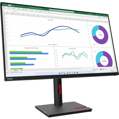 Afbeelding van Lenovo ThinkVision T32h 30 LED monitor Energielabel F (A G) 80 cm (31.5 inch) 2560 x 1440 Pixel 16:9 4 ms DisplayPort, Audio Line out, HDMI, USB C, 3.2