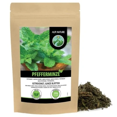 Afbeelding van Hele pepermuntblaadjes (200 g), losse pepermunt, zacht gedroogde muntthee, 100% zuivere en natuurlijke pepermuntthee