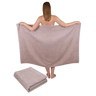 Afbeelding van Betz 2 stuks Maxi douchehanddoeken, XXL, badhanddoek, afmetingen 100 x 150 cm, Berlijn, cappuccinokleur, Berlijn