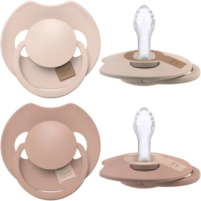 Afbeelding van Difrax LOVI Dynamische Fopspeen 0 tot 6 Maanden Beige &amp; Bruin 2 Stuks